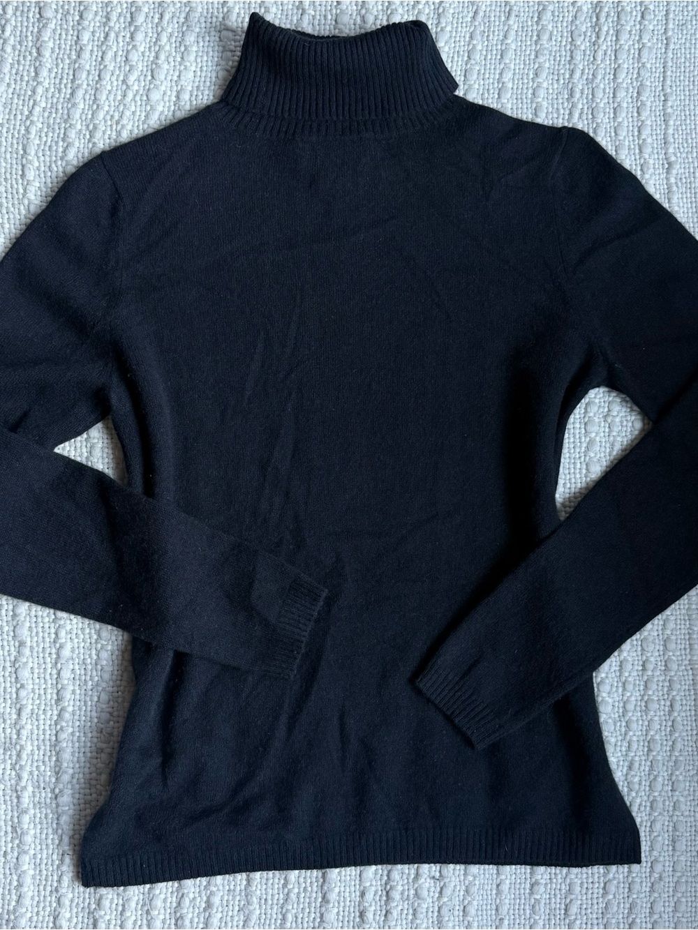Classic Black Cashmere Turtleneck Sweater